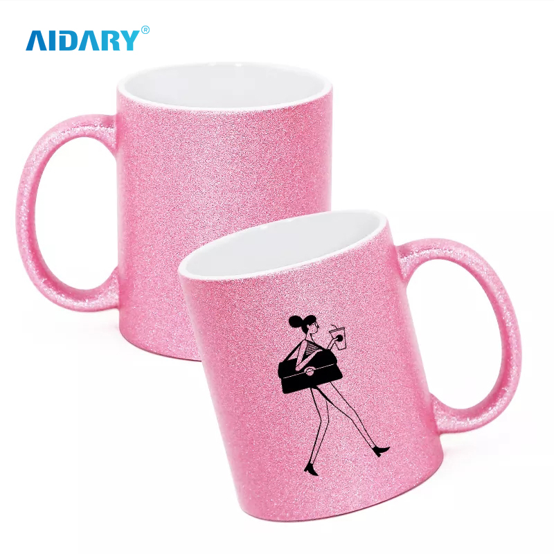 AIDARY Sublimation 11oz Glitter Mug Sublimation Coffee Cup for Sales