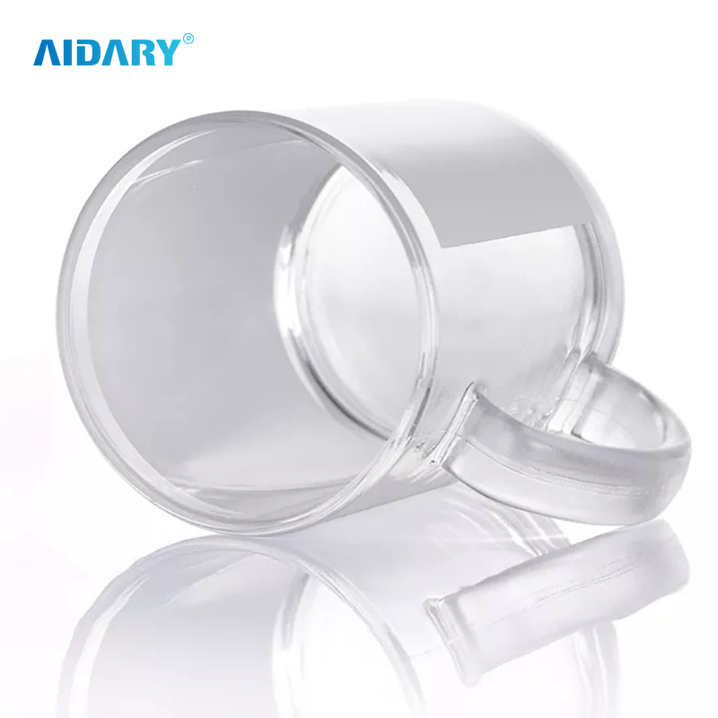 AIDARY Sublimation Glass Beer Mug with White Patch