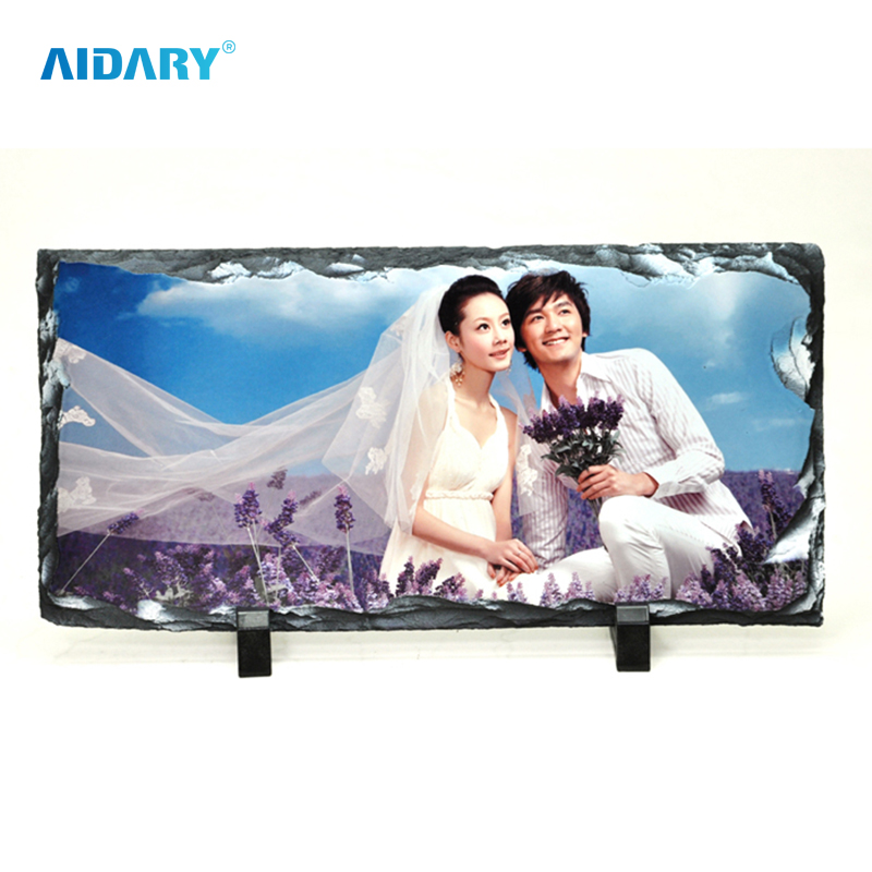 Sublimation DIY Logo Customized Strip Rock Slate with 2pcs of Plastic Stand
