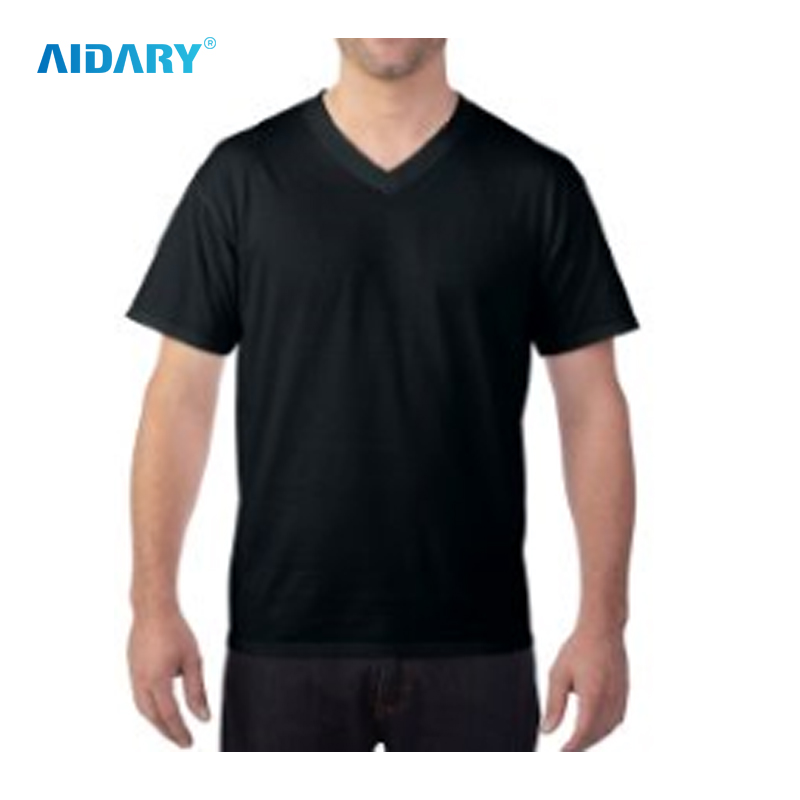 AIDARY V Neck Cotton Personalized 150gsm Men T-shirt