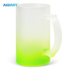 AIDARY Sublimation 16oz Gradient Colorful Sandy Glass Beer Mug