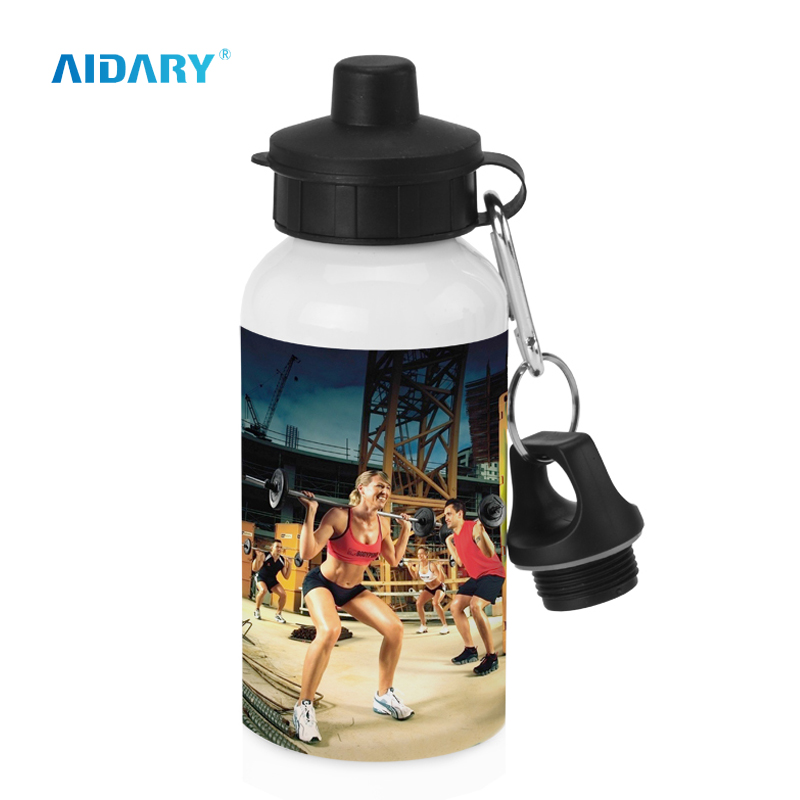 AIDARY Screw Top Small Rim Aluminum Sublimation Water Bottle with Two Covers