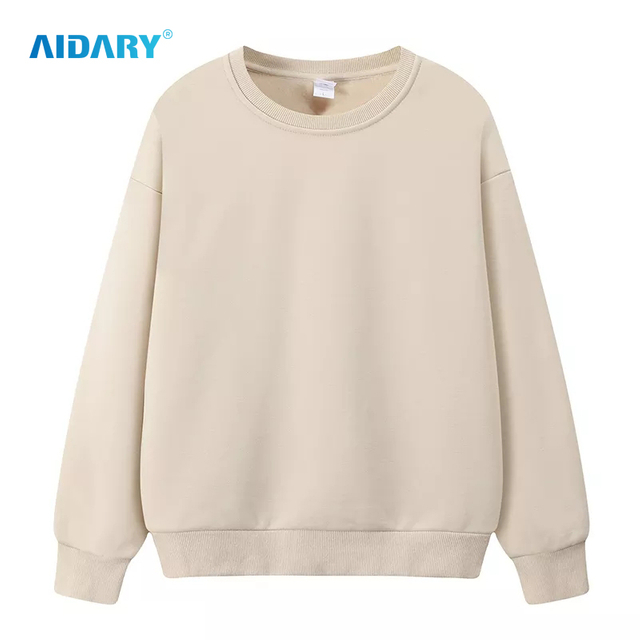 AIDARY 40% Cotton 60% Polyester Blend Fleece Lined Dropped Shoulders Sweatshirt Unisex