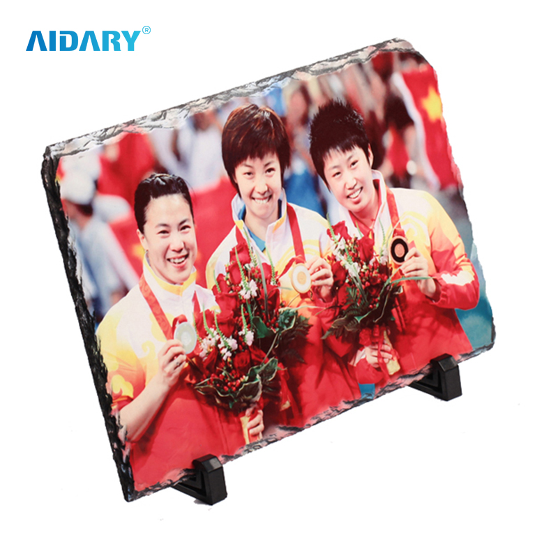 Sublimation Rectangle 15*20cm Rock Sublimation Photo Slate With Stand