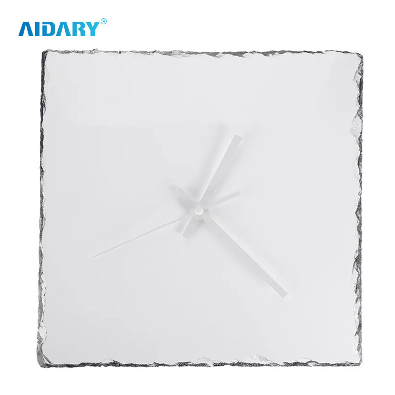 Sublimation Square Photo Rock Slate with Clock Device