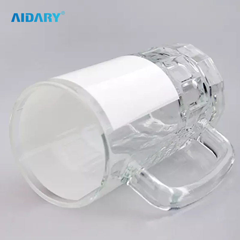 Aidary Sublimation Glass Beer Mug With White Patch Buy Sublimation