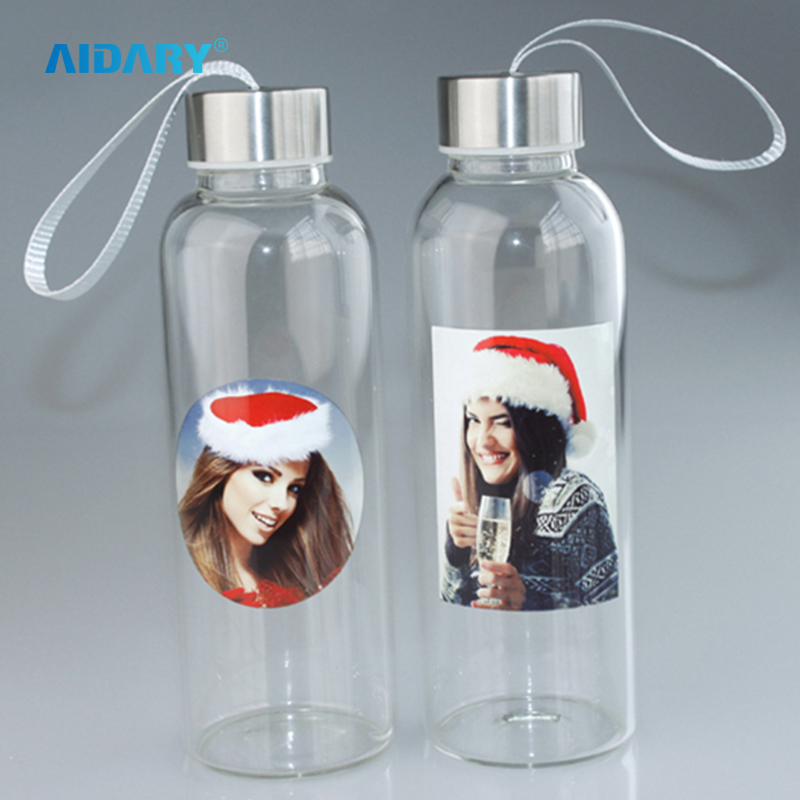 AIDARY Sublimation 420ml Glass Bottle with White Patch