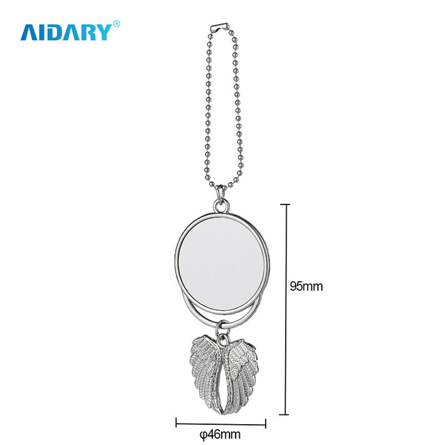 AIDARY Silver Angel Wings Car Ornament for Sublimation Transfer