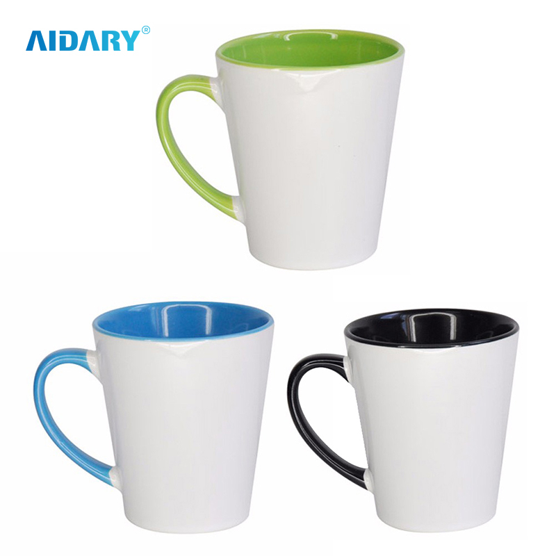 AIDARY Sublimation Inner Handle Color 12oz Cone Mug