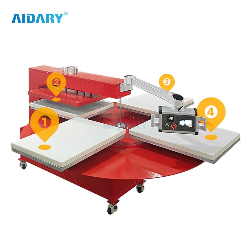 AIDARY 4 Stations Automatic Heat Transfer Press Machine for DTF Printing