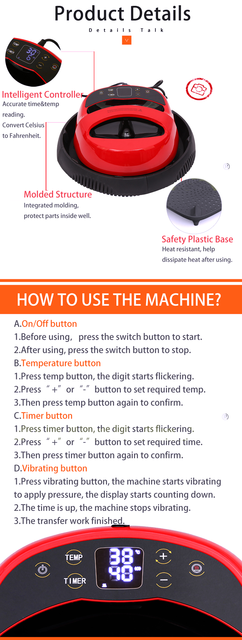 Iron heat press AUP-T (5)