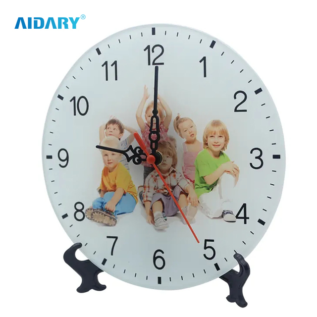 Hang Up Smooth Circular Clock Sublimation Glass Photo Frame BL27