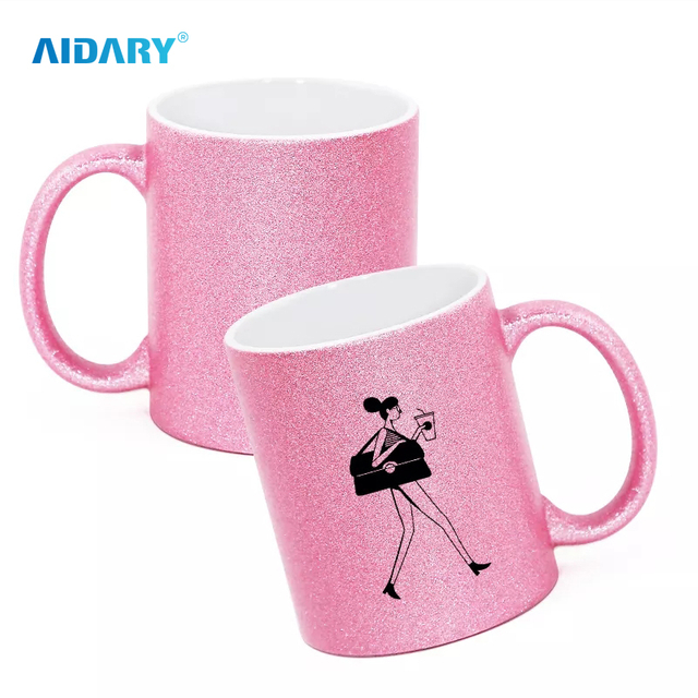 AIDARY Sublimation 11oz Glitter Mug Sublimation Coffee Cup for Sales
