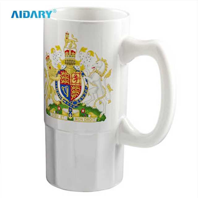 AIDARY 20oz White Sublimation Ceramic Beer Mug