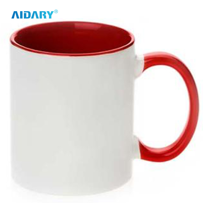 AIDARY Grade AAA Sublimation Two Tones Mug Sublimation Inner And Handle Colorful Mug Sublimation Blank Mug