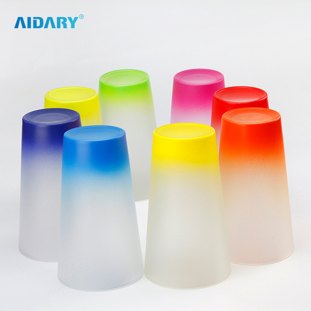 AIDARY Sublimation 500ml Gradient Glass Bottle