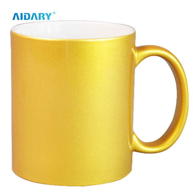 AIDARY Wholesale Blank Sublimation Pearl Mug 11oz Glossy Golden Pearl Mug