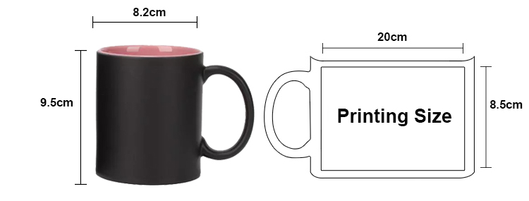 round handle color change mug size