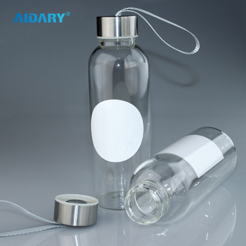 AIDARY Sublimation 420ml Glass Bottle with White Patch