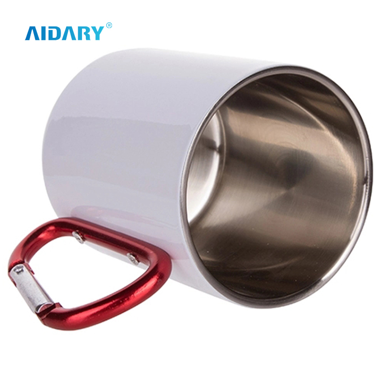 carabiner handle stainless steel mug