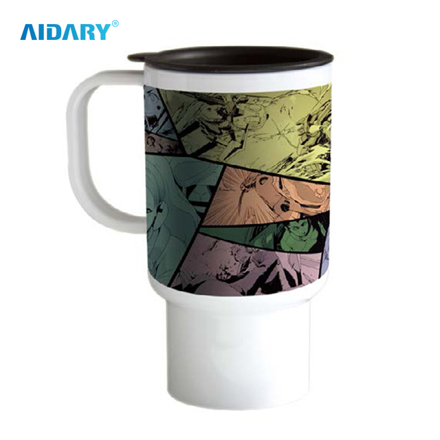 Sublimation White 14oz Plastic Car Mug