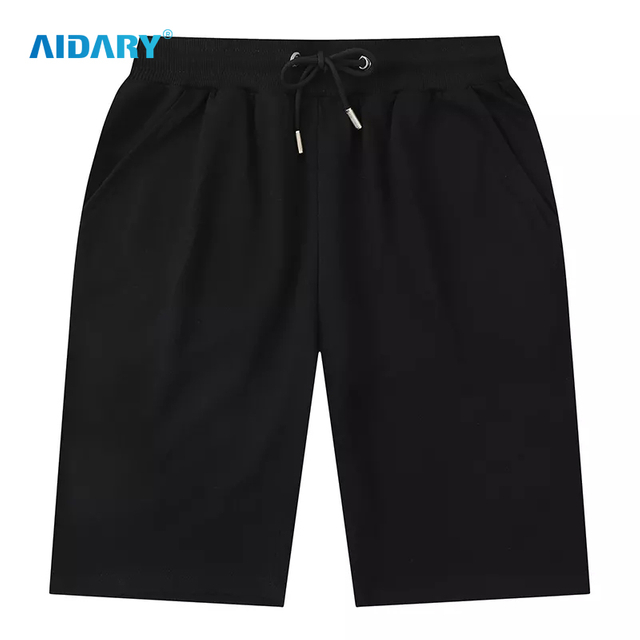 AIDARY Casual Drawstring Shorts Solid Color Men's Sweat Shorts Cotton Running Men Shorts