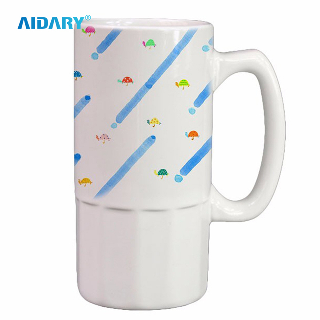 AIDARY 20oz White Sublimation Ceramic Beer Mug