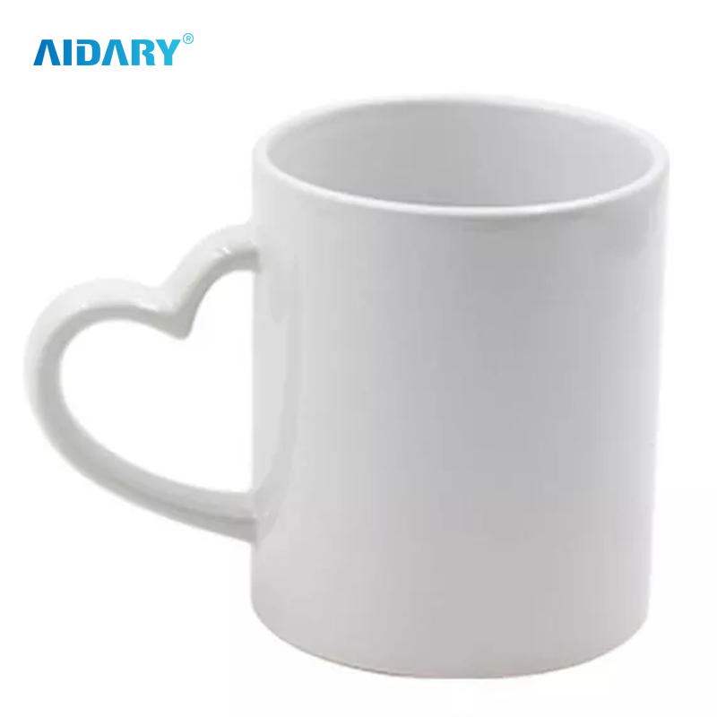 Sublimation heart handle mug