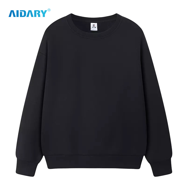 AIDARY 40% Cotton 60% Polyester Blend Fleece Lined Dropped Shoulders Sweatshirt Unisex