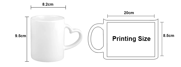 heart handle mug inside SIZE