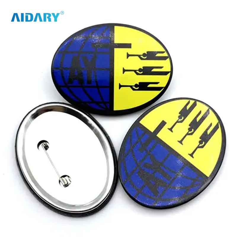 69*45mm Oval Badge Button Pin