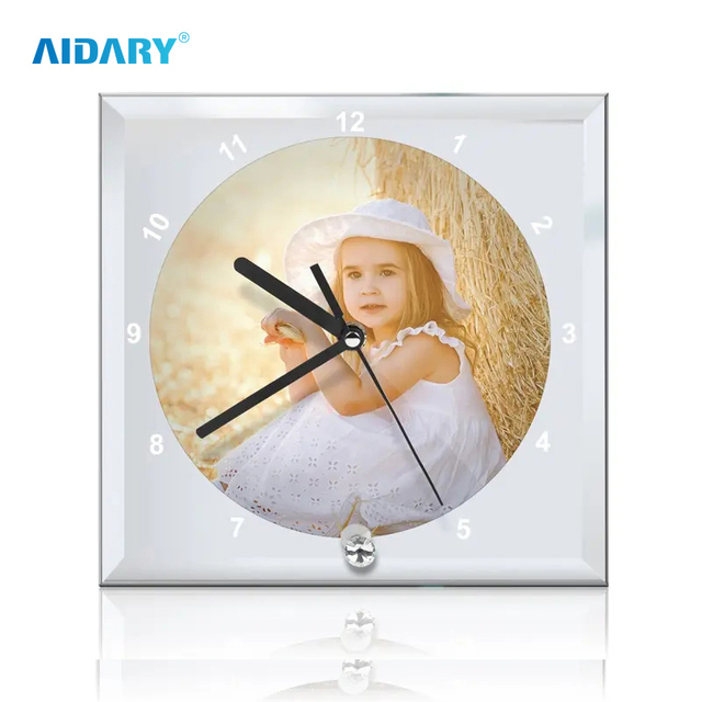 Sublimation 20 * 20 Mirrors Edge Clock Glass Frame BL14