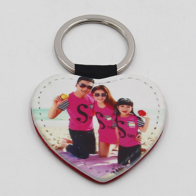 Heart Sublimation PU Leather Keyring