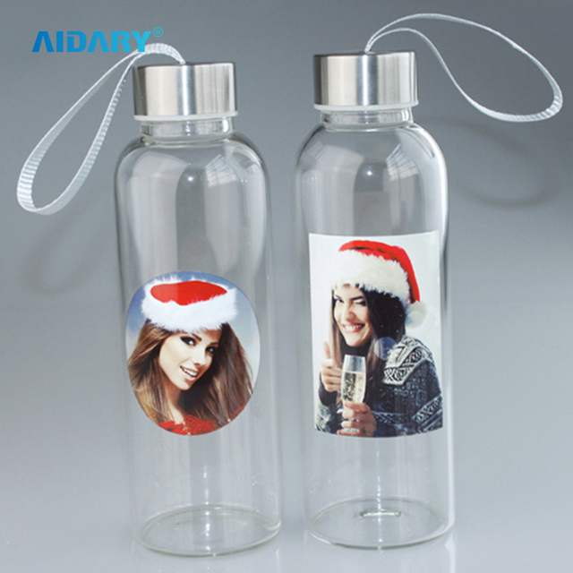 AIDARY Sublimation 420ml Glass Bottle with White Patch