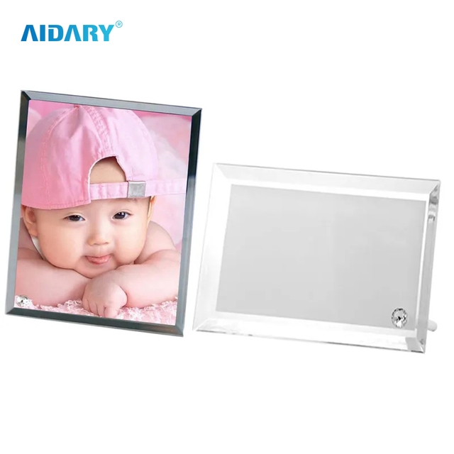 Sublimation Glass Photo Frame 6"Bevel Crystal Frame