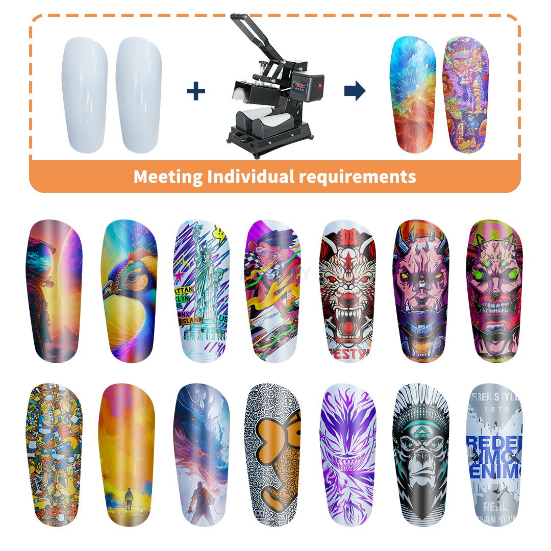 AIDARY Wholesales 2 in 1 Sublimation Shin Guards Heat Press