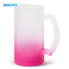 AIDARY Sublimation 16oz Gradient Colorful Sandy Glass Beer Mug