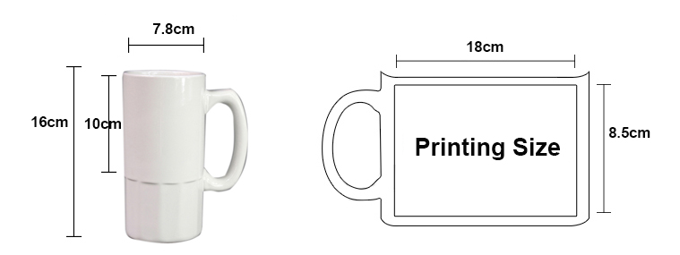 20oz white ceramic beer mug size