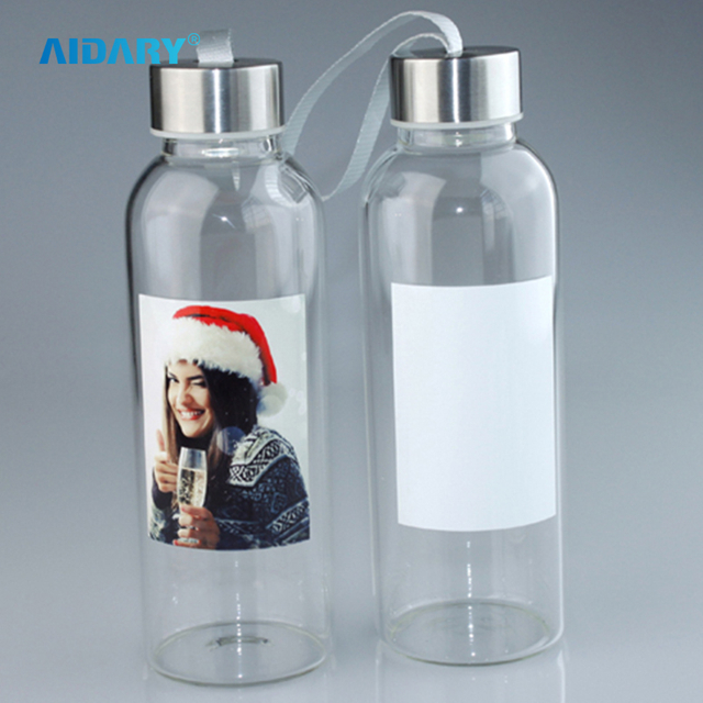 AIDARY Sublimation 420ml Glass Bottle with White Patch