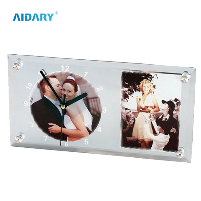 Sublimation Display Type 12" Long Side Clock Glass Frame BL11