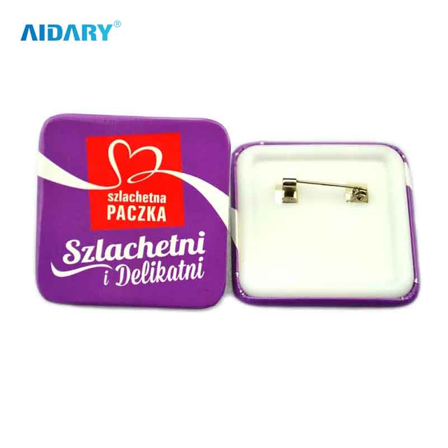 55mm Blank Square Badge