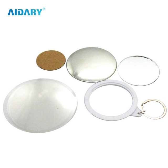 AIDARY 58mm Mirror Key Chain Blank Badge