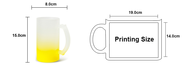 16oz Gradient glass mug size