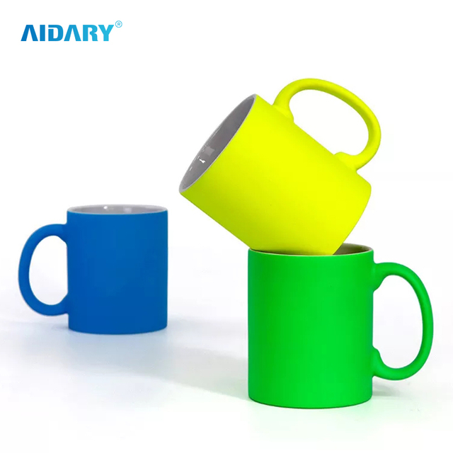 AIDARY Wholesale Blank Sublimation 11oz Custom Fluorescent Cup Travel Coffee Custom