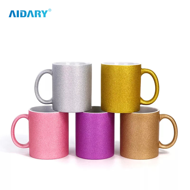 AIDARY Sublimation 11oz Glitter Mug Sublimation Coffee Cup for Sales