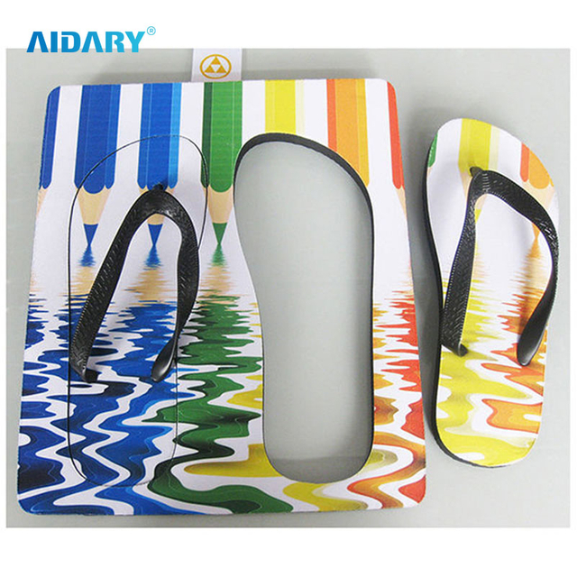 AIDARY Black Bottom Sublimation Slippers Sublimation Flip Flops